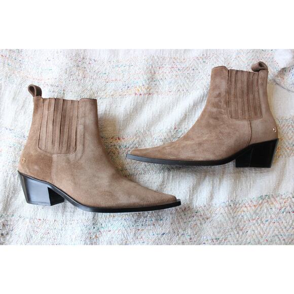 Anine Bing Brown Roy Suede Western Chelsea Boots Size 40 - Picture 2 of 7